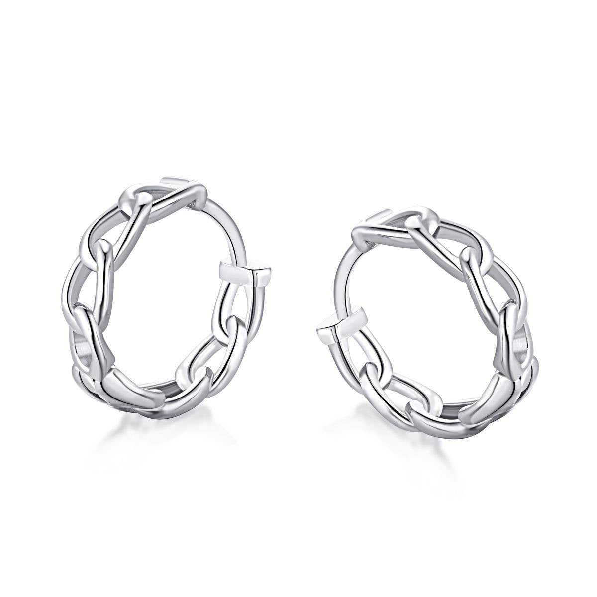 AMORETTO MILANO 925 Silber Creole Kettenoptik Chain Figaro Silber