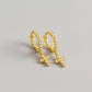 AMORETTO MILANO 925 Silver Ball Hoop Earrings Cross Gold