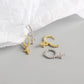 AMORETTO MILANO 925 Silver Ball Hoop Earrings Cross Gold
