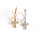 AMORETTO MILANO 925 Silber Kreuz Creolen Zirkoniasteine Gold