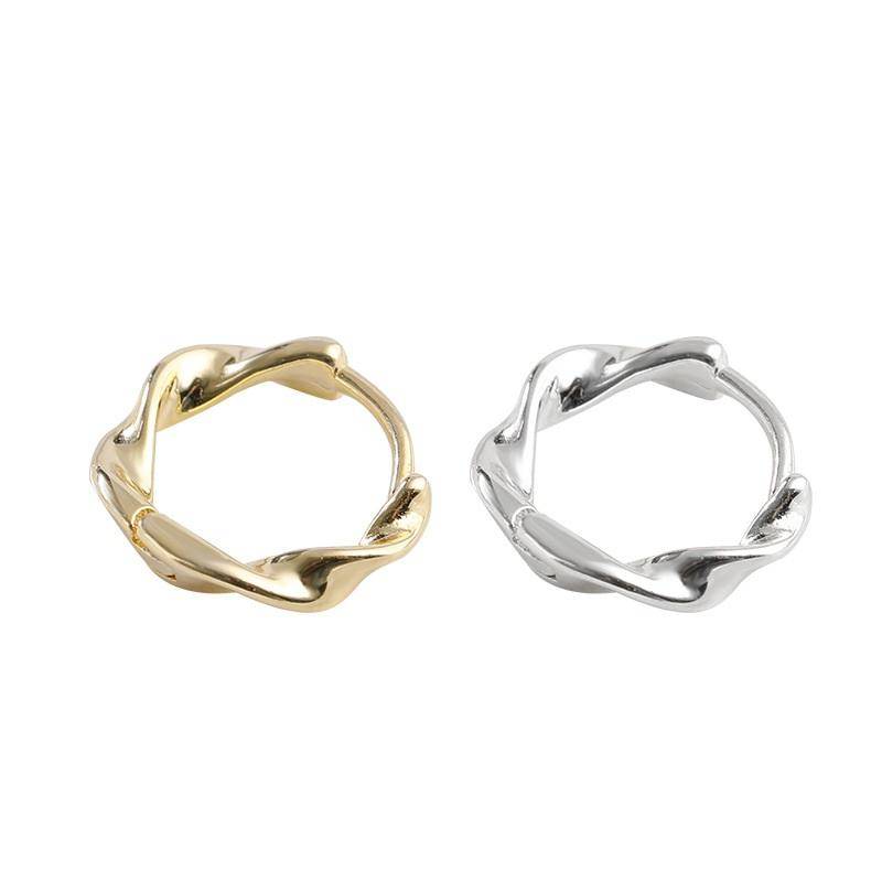AMORETTO MILANO 925 Silber Wellen Creolen Rosegold