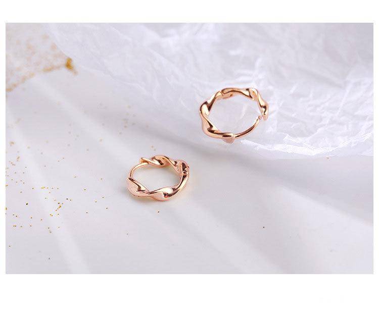 AMORETTO MILANO 925 Silber Wellen Creolen Rosegold