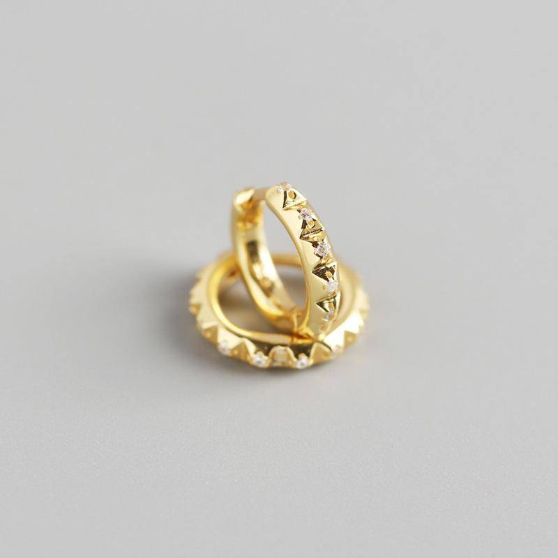 AMORETTO MILANO 925 Silber Spickes Creolen Zirkoniasteine Gold