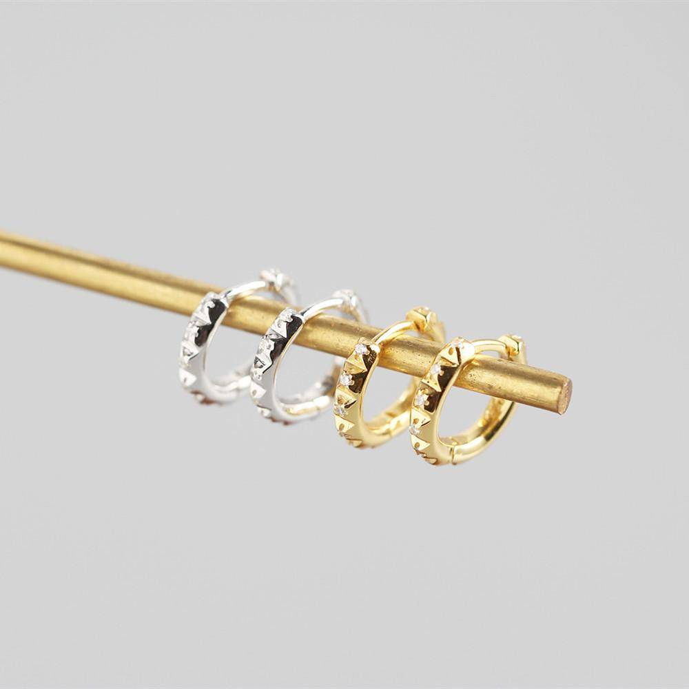 AMORETTO MILANO 925 Silber Spickes Creolen Zirkoniasteine Gold
