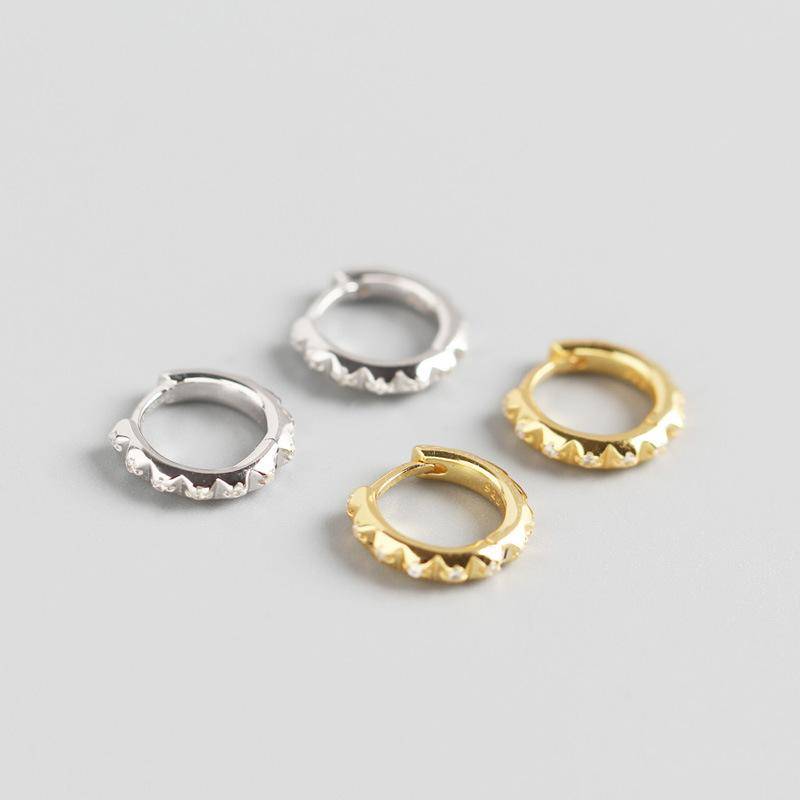 AMORETTO MILANO 925 Silber Spickes Creolen Zirkoniasteine Gold