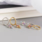 AMORETTO MILANO 925 Silver Cross Hoop Earrings Colorful Zirconia Stones Gold