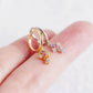 AMORETTO MILANO 925 Silver Cross Hoop Earrings Colorful Zirconia Stones Gold