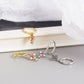 AMORETTO MILANO 925 Silver Cross Hoop Earrings Colorful Zirconia Stones Gold