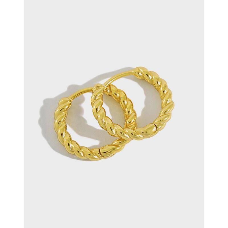 AMORETTO MILANO 925 Silber Gedreht Creolen Gold