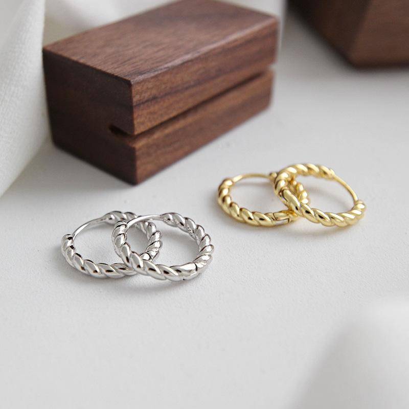 AMORETTO MILANO 925 Silber Gedreht Creolen Gold