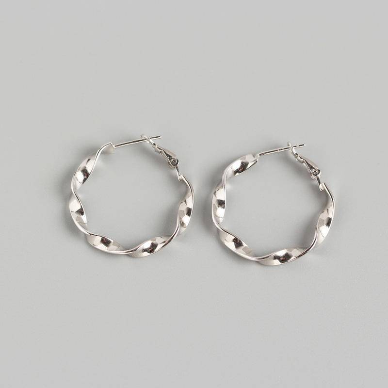 AMORETTO MILANO 925 Silber Wellen Creolen Silber