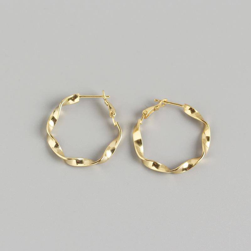 AMORETTO MILANO 925 Silber Wellen Creolen Gold