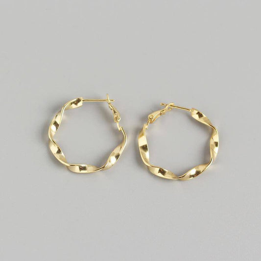 AMORETTO MILANO 925 Silber Wellen Creolen Gold