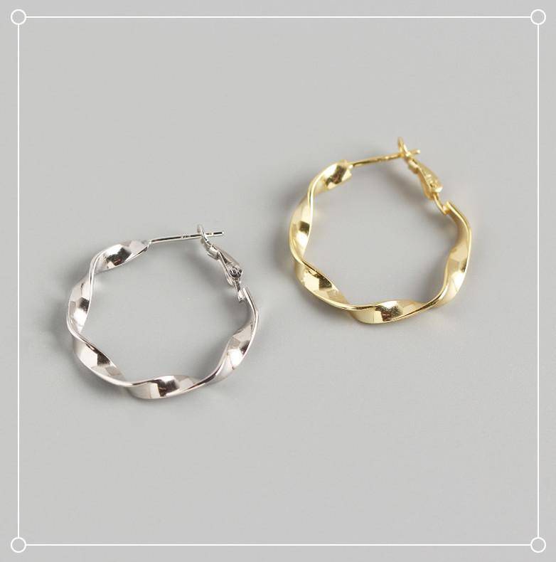 AMORETTO MILANO 925 Silber Wellen Creolen Gold