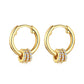 AMORETTO MILANO 925 Silver Hoops Zirconia Stones Rings Gold