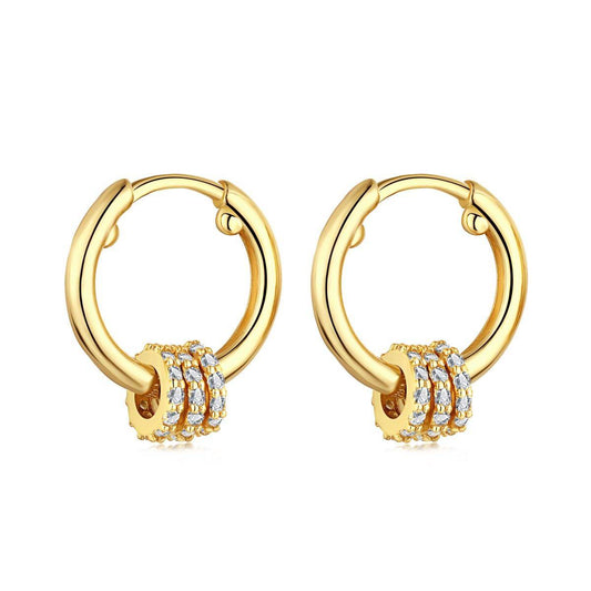 AMORETTO MILANO 925 Silber Creolen Zirkoniasteine Ringe Gold