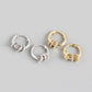 AMORETTO MILANO 925 Silver Hoops Zirconia Stones Rings Gold