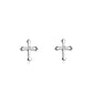 AMORETTO MILANO 925 Silber Kreuz Ohrstecker mit Stein Silber