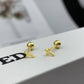 AMORETTO MILANO 925 Silber Kleines Kreuz Ohrstecker fein Gold