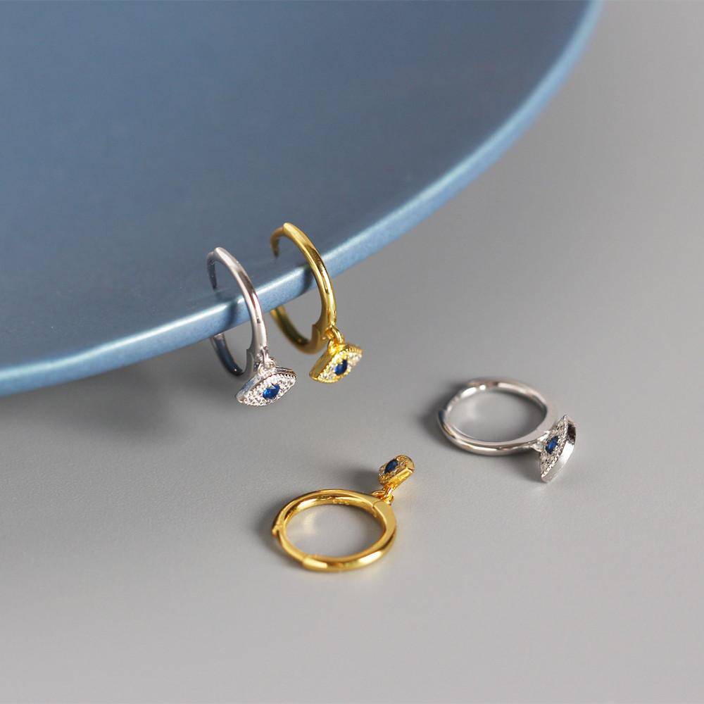 AMORETTO MILANO 925 Silber Auge Blau Creole Silber