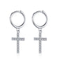 AMORETTO MILANO 925 Silber Kreuz Zirkoniasteine Creole Silber