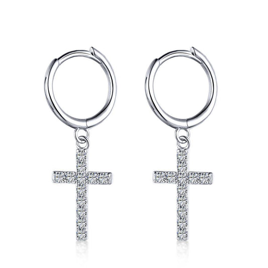 AMORETTO MILANO 925 Silber Kreuz Zirkoniasteine Creole Silber
