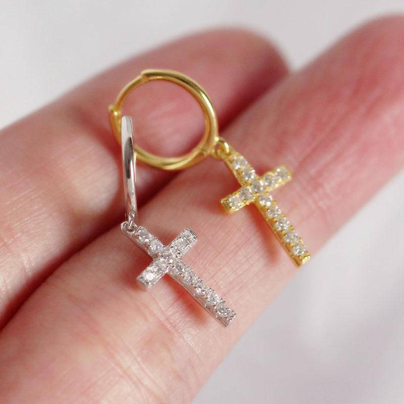 AMORETTO MILANO 925 Silber Kreuz Zirkoniasteine Creole Silber