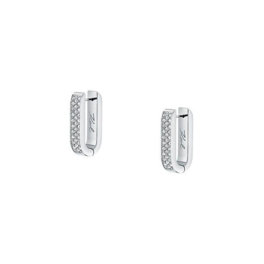 Karl Lagerfeld Damen Ohrringe CHAINS Silber Weiß