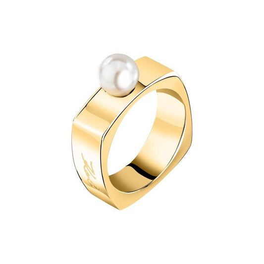 Karl Lagerfeld Damen Ring PEARL Gold Weiß