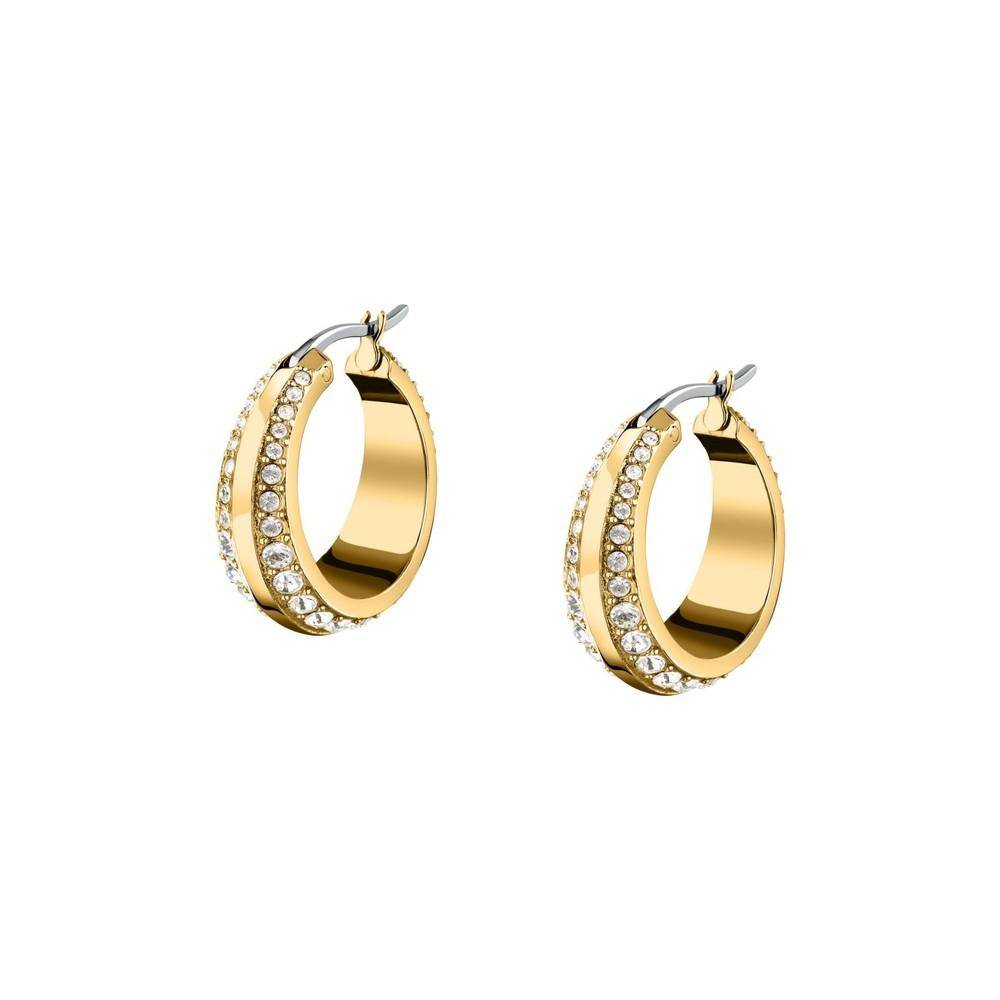 Karl Lagerfeld Damen Ohrringe BOND PAVE Gold Weiß