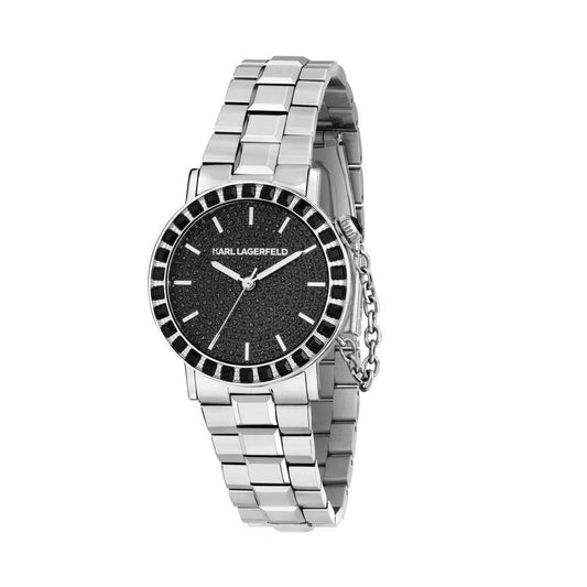 Montre pour femme KARL LAGERFELD CRYSTALS argent et noir
