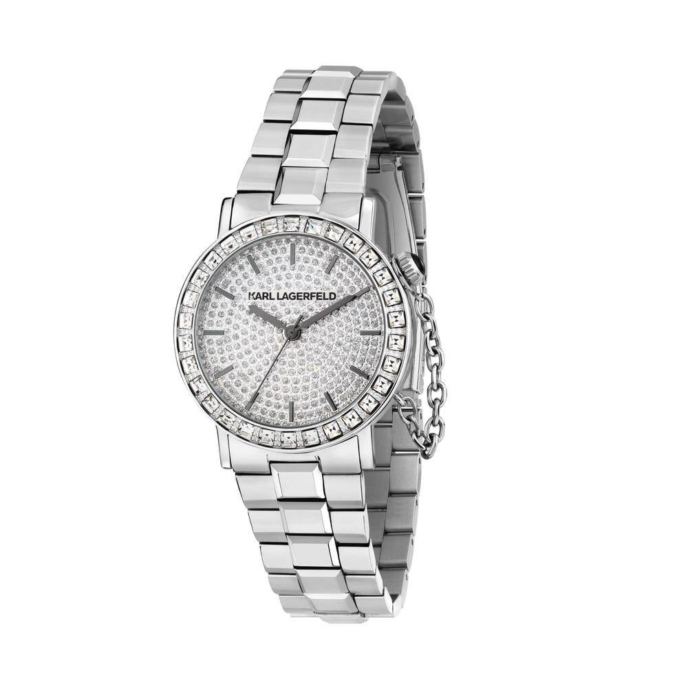 KARL LAGERFELD Damenuhr CRYSTALS Silber