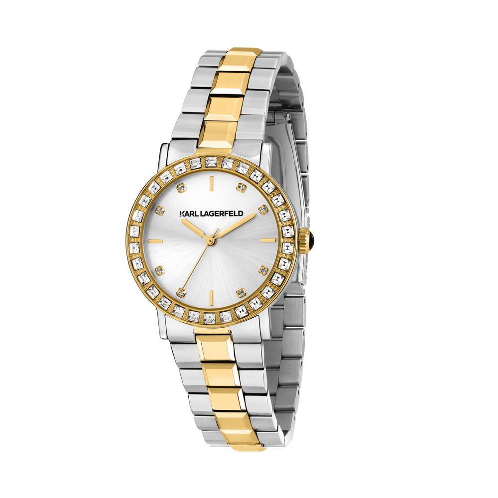 KARL LAGERFELD Damenuhr CRYSTALS Bicolor Silber
