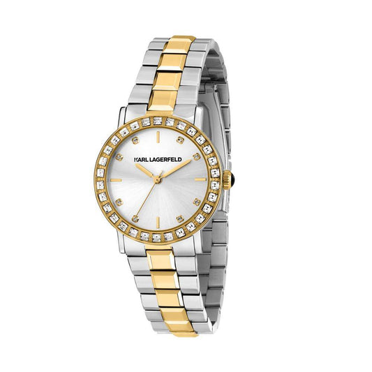 Montre femme KARL LAGERFELD CRYSTALS bicolore argentée
