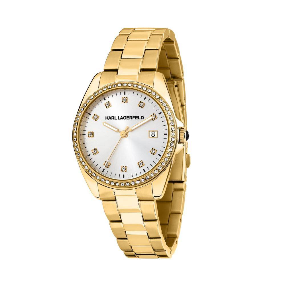 KARL LAGERFELD Damenuhr ROUND ESSENTIALS Gold Silber