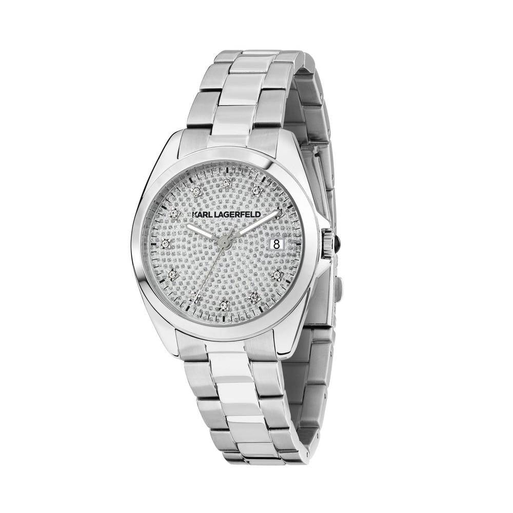 KARL LAGERFELD Damenuhr ROUND ESSENTIALS Silber Weiß