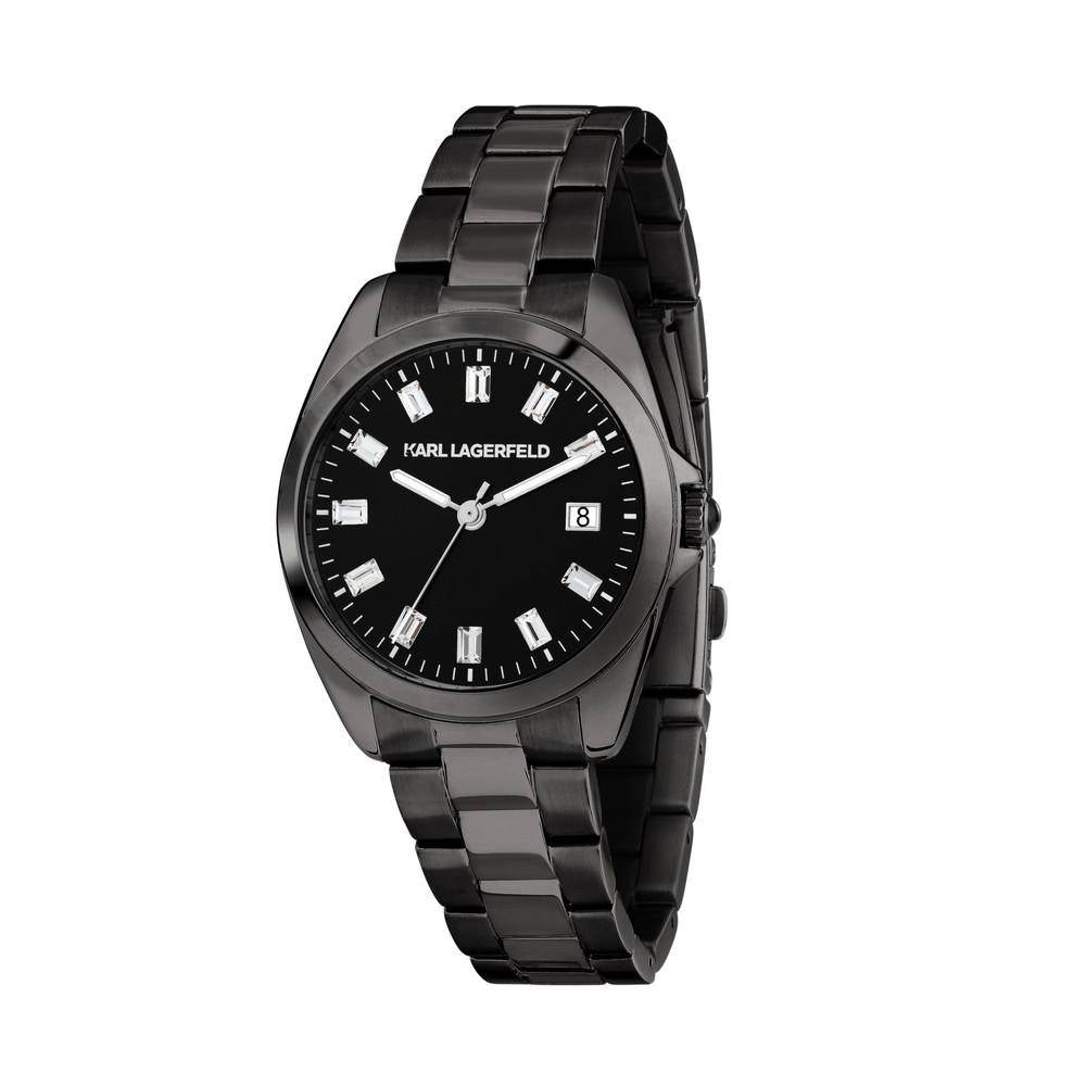 KARL LAGERFELD Damenuhr ROUND ESSENTIALS Gunmetal Schwarz