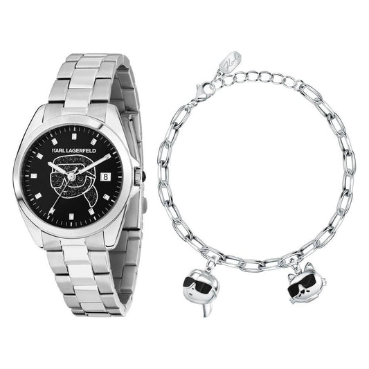 KARL LAGERFELD Montre femme ROUND ESSENTIALS Argent Noir