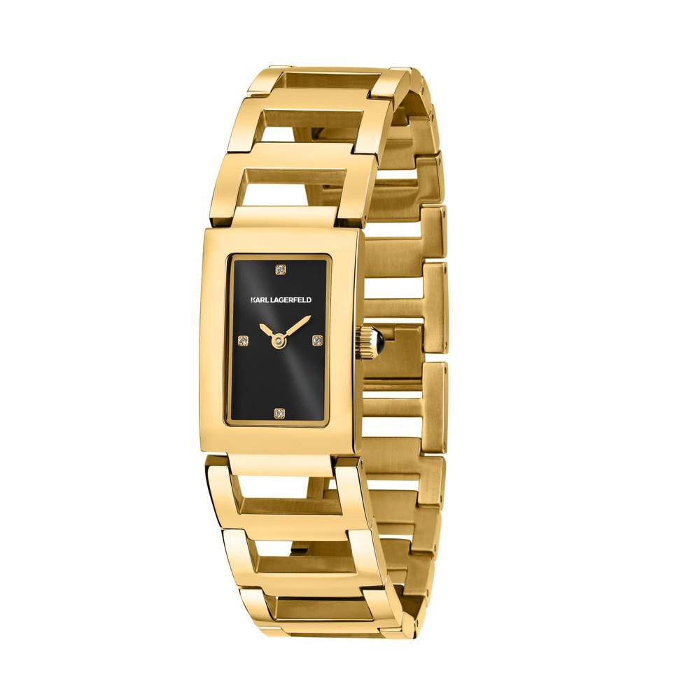 Montre Karl Lagerfeld pour femme Paris, or et noir