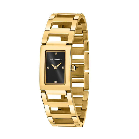 Montre Karl Lagerfeld pour femme Paris, or et noir