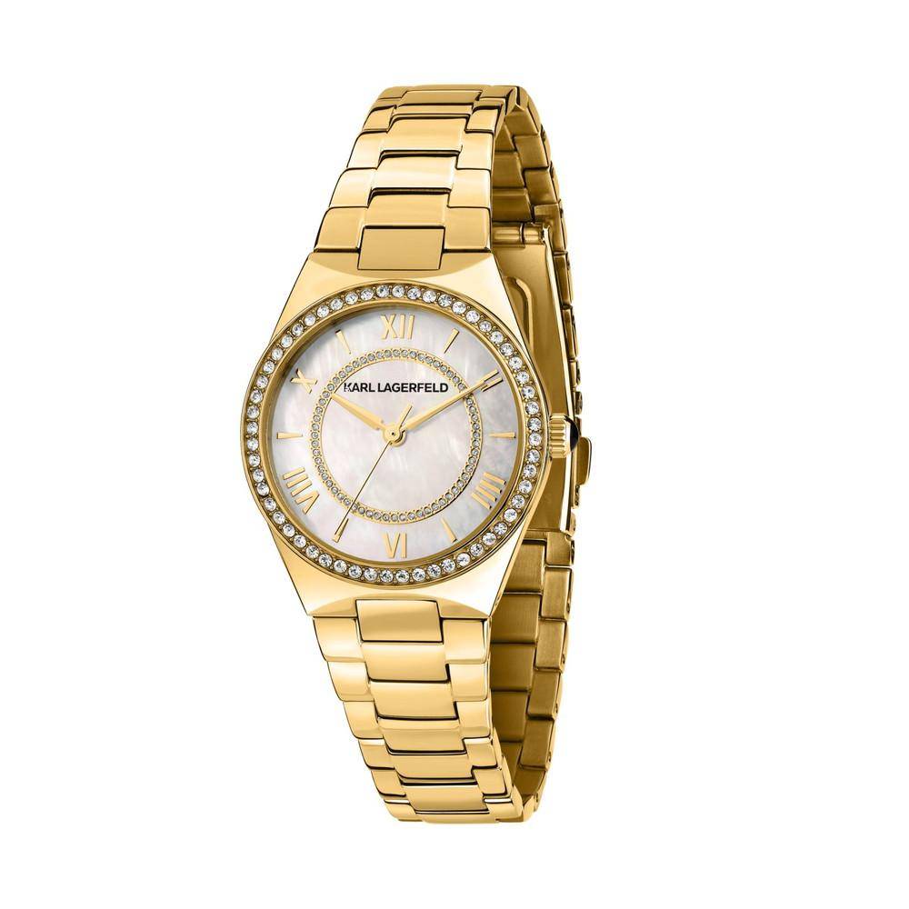 KARL LAGERFELD Damenuhr HAMBURG Gold Weiß