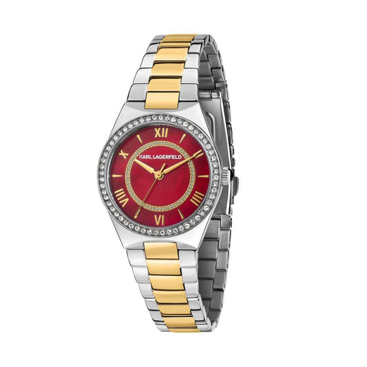 Montre femme KARL LAGERFELD HAMBURG bicolore rouge