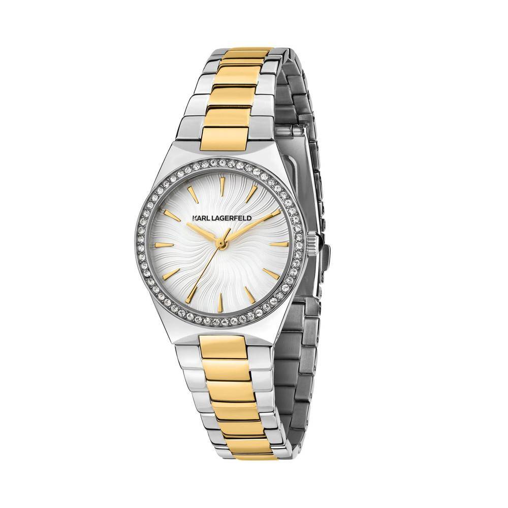 KARL LAGERFELD Damenuhr HAMBURG Bicolor Silber