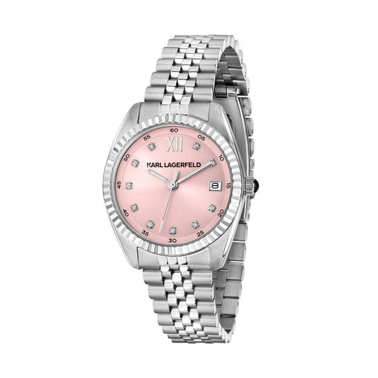 Montre femme KARL LAGERFELD TIMELESS CODE argentée et or rose