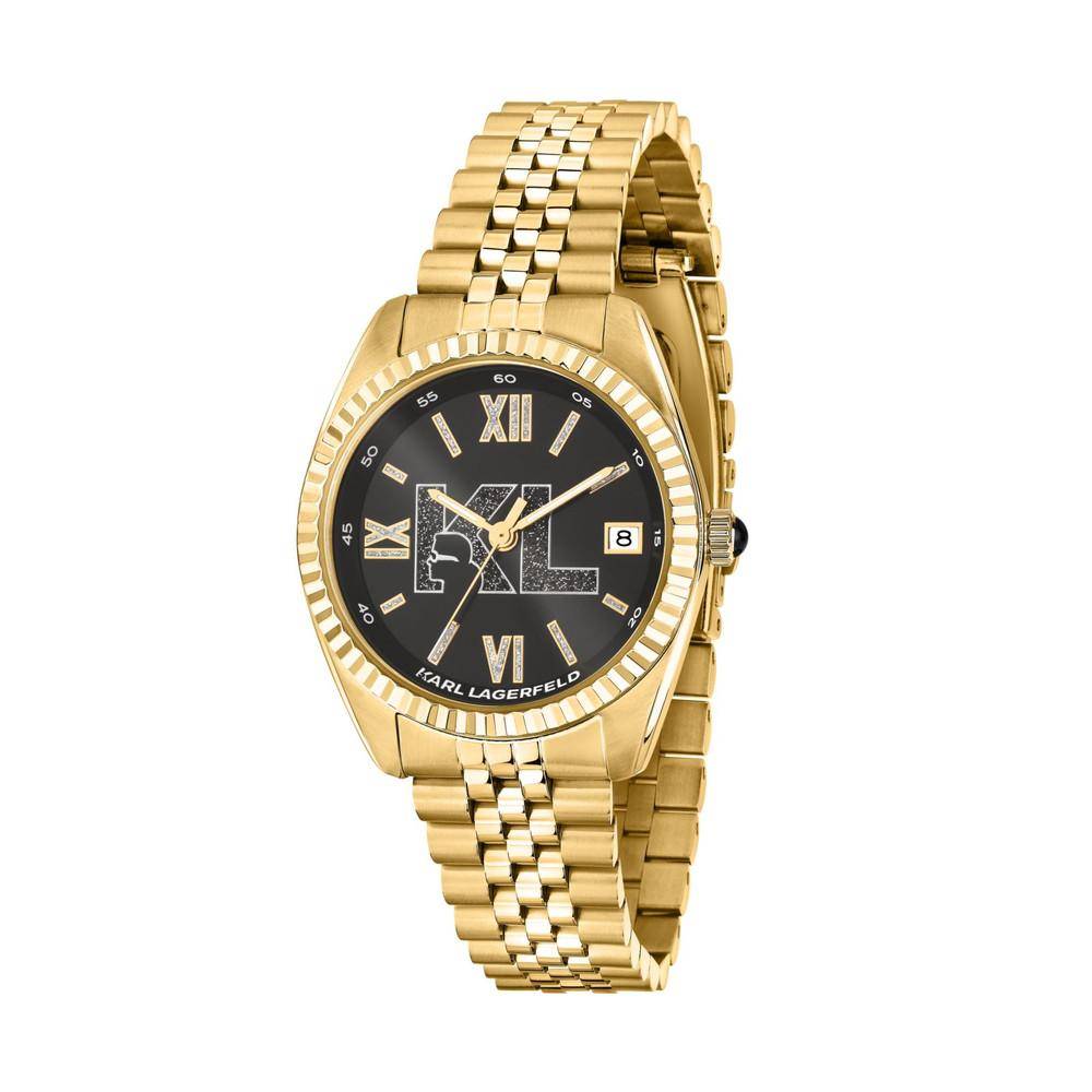 KARL LAGERFELD Damenuhr TIMELESS CODE Gold Schwarz