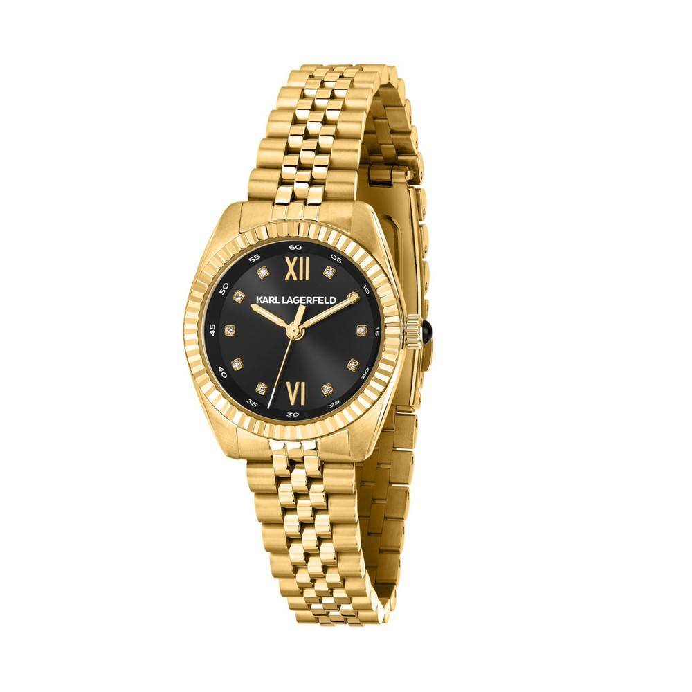 KARL LAGERFELD Damenuhr TIMELESS CODE MINI Gold Schwarz