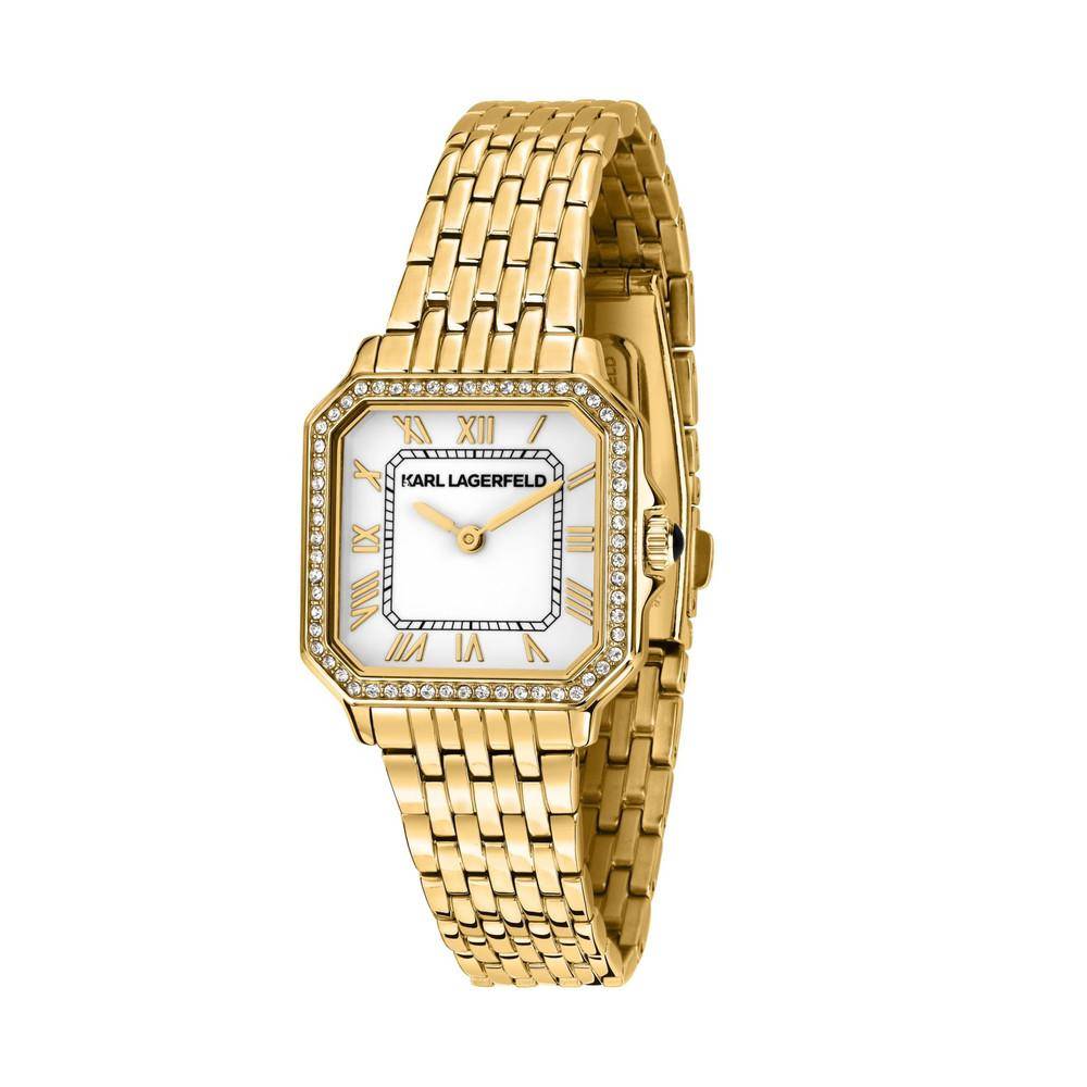 KARL LAGERFELD Montre femme ICON SQUARE Doré Blanc