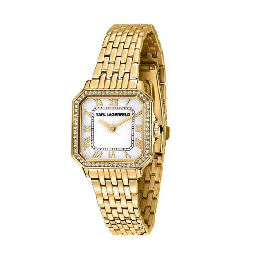 KARL LAGERFELD Montre femme ICON SQUARE Doré Blanc