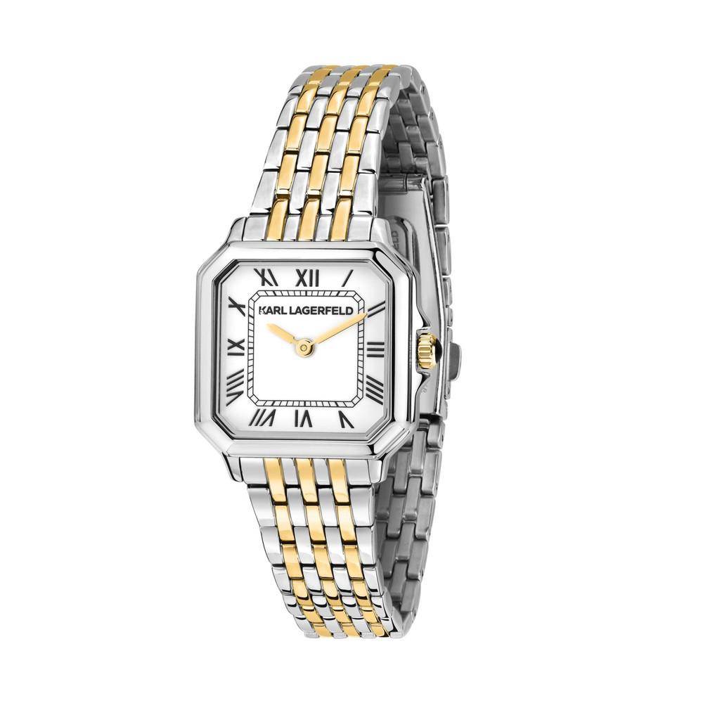 KARL LAGERFELD Damenuhr ICON SQUARE Bicolor Weiß