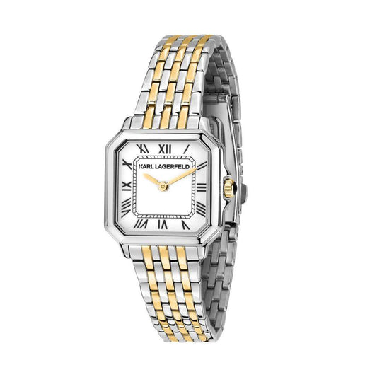 KARL LAGERFELD Montre Femme ICON SQUARE Bicolore Blanc